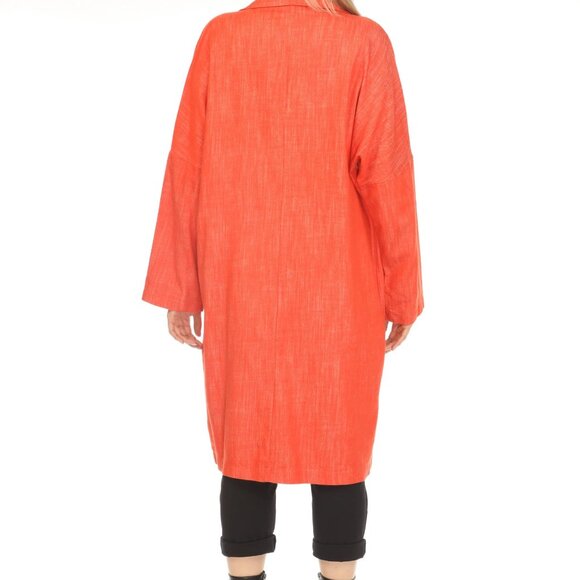 Coral 100% Cotton Trench Coat - Picture 6 of 6